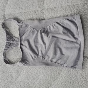 Free People Good Karma Long Tank Vintage Ice Grey